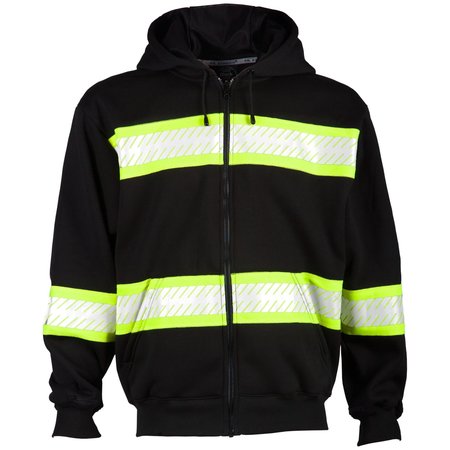 KISHIGO M, Black, Class 1 Enhanced Visibility Heavyweight Hoodie B310-M